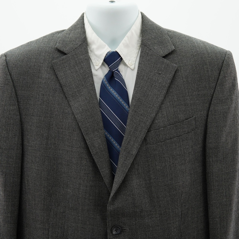 Oscar De La Renta Soft Tweed Wool Gray Black Check Sport Coat 42R Tagged 43R